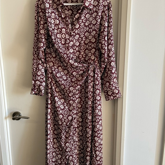 Mango Midi Dress, Burgandy and Cream, US 10, EUR XL - Picture 2 of 6